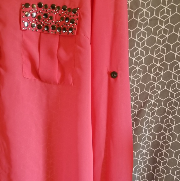 Sheer coral women's top - Picture 3 of 3